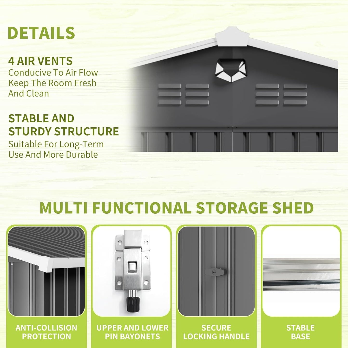 10x14 FT Metal Storage Shed, Outdoor Tool Sheds with Lockable Door, Large Heavy Duty Tool Sheds, Outside Waterproof Storage Building