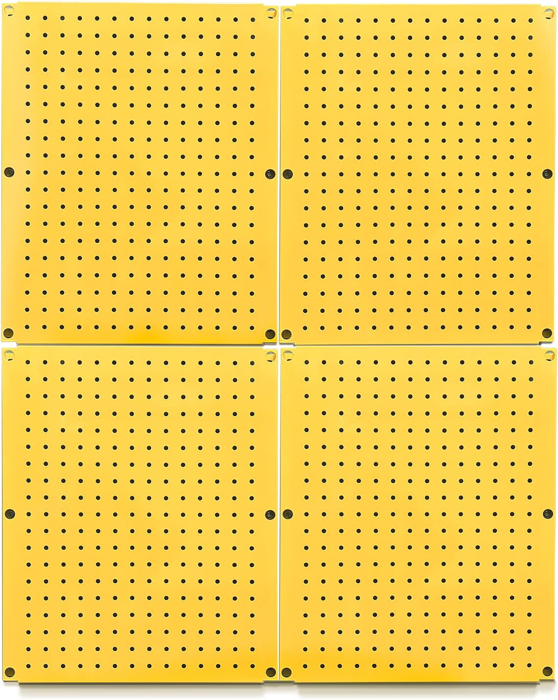 Metal Pegboard 12-Inch Tall x 16-Inch Wide Heavy Duty Wall Organizer for Home Garage Tool Storage 4pcs Yellow