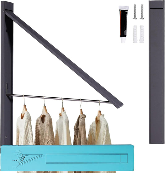 Retractable Clothes Drying Rack,Space Saver Wall Mounted Folding Hanger for Laundry Room, Closet Storage Organization, Easy Installation Aluminium Never Rust Dryer 1pcs
