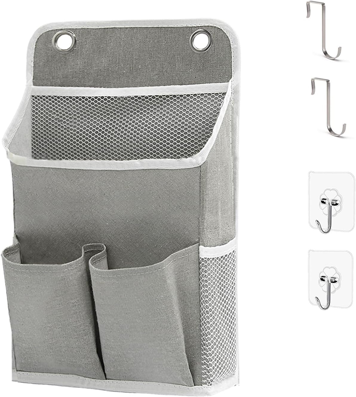 Hanging Basket for Organizing, Wall Organizer with Pockets and Over The Door Organizer，Can for Home, Closet, Office and Camper (1 Grey)
