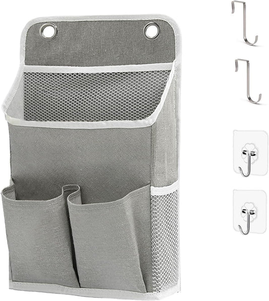 Hanging Basket for Organizing, Wall Organizer with Pockets and Over The Door Organizer，Can for Home, Closet, Office and Camper (1 Grey)