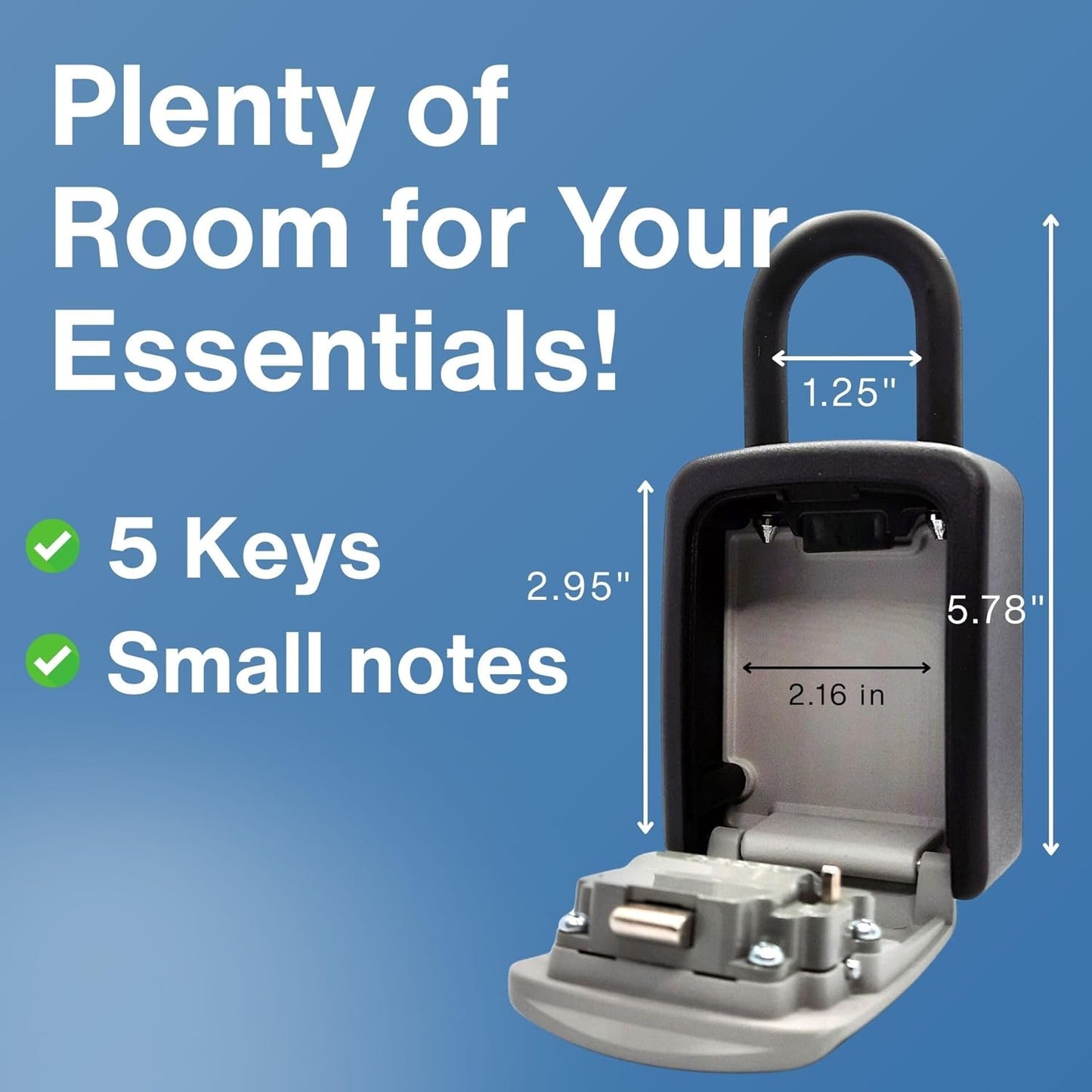 RUDY RUN Key Lock Box for Outside - Combination Realtor Lockbox for House Keys Outdoor
