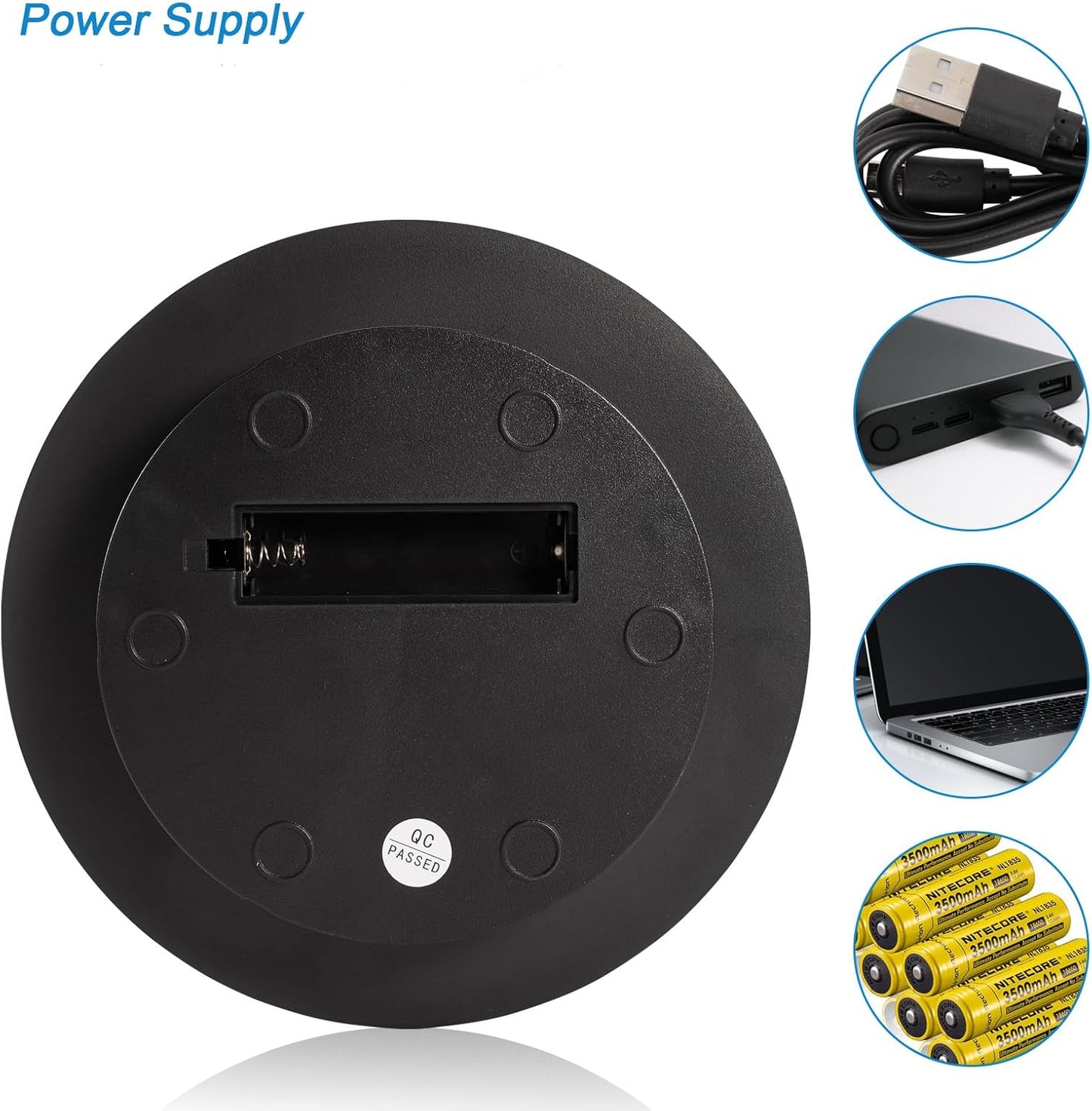 Rotating Display Stand Turntable Stand Spinning Stand for Product Shows White,7.87inch /17.6lbs Max Load,Black Round
