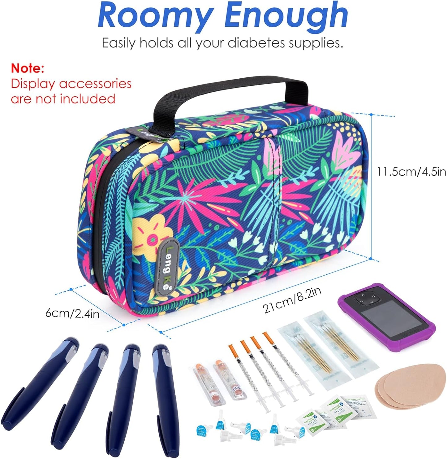 YOUSHARES Insulin Cooler Travel Case - Travel Medicine Cooler Bag for Insulin and Diabetes Supplies Travel, Insulin Case with 2 TSA Approved Gel Ice Pack (Tropical Rainforest)