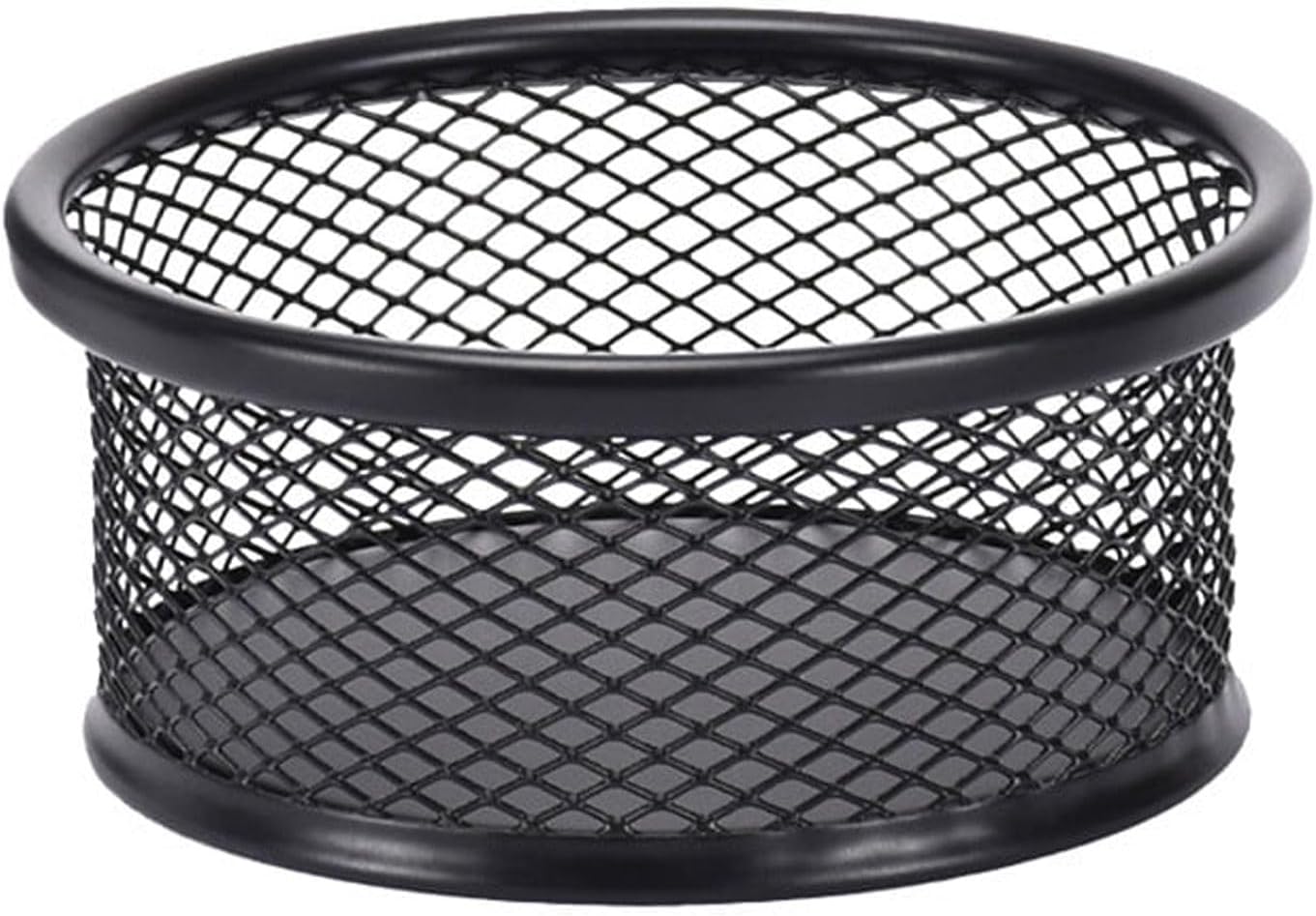 1Pc Black Metal Paper Clip Holder Mesh Paperclip Bowl Binder Clip Dispenser Desk Bobby Pin Container Organizer for Home Office Classroom School Desk Supplies Holders
