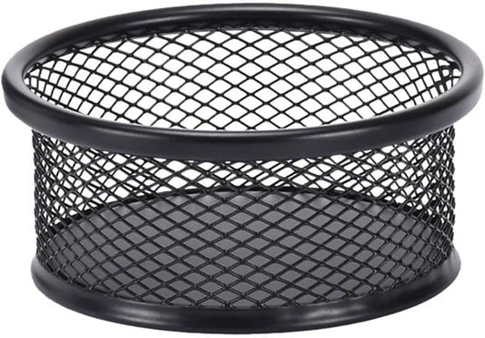 1Pc Black Metal Paper Clip Holder Mesh Paperclip Bowl Binder Clip Dispenser Desk Bobby Pin Container Organizer for Home Office Classroom School Desk Supplies Holders