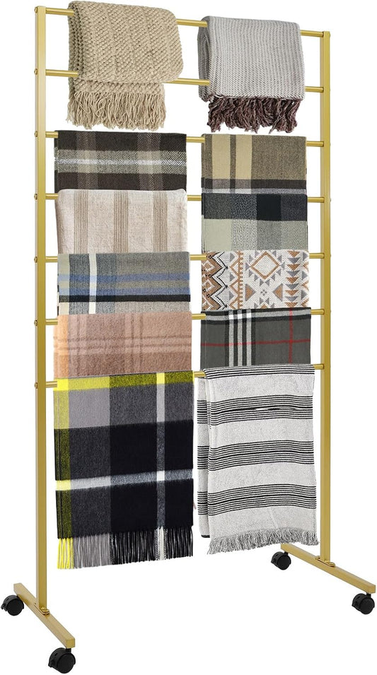 Scarf Organizer, Scarf Display Stand, 7 Tier Metal Scarf Holder Organizer, Floor-standing Scarf Rack for Commercial or Home, Hijab Stand RackTies Belt Pants Hanging Rack