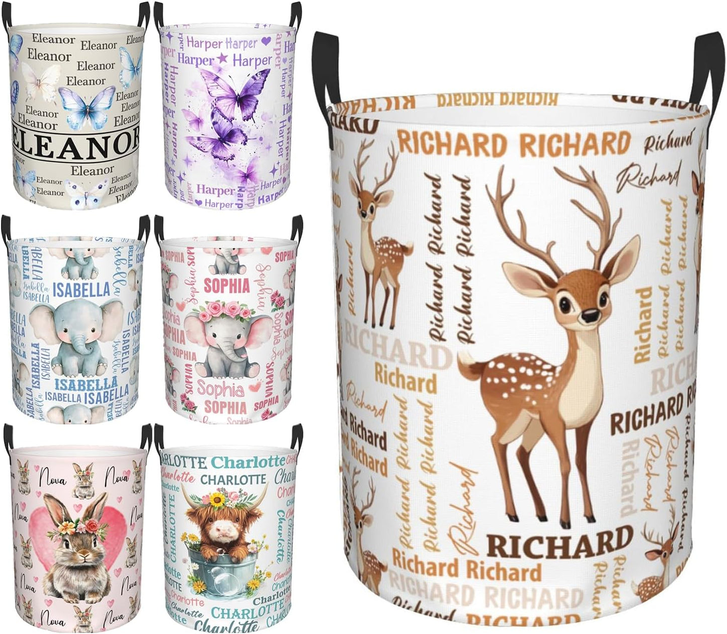Custom Name Laundry Hamper, Personalized Laundry Baskets with Name for Boys Girls Women Men, Customized Collapsible Dirty Clothes Hamper Easy Storage Gifts for Bedroom Bathroom Living Room