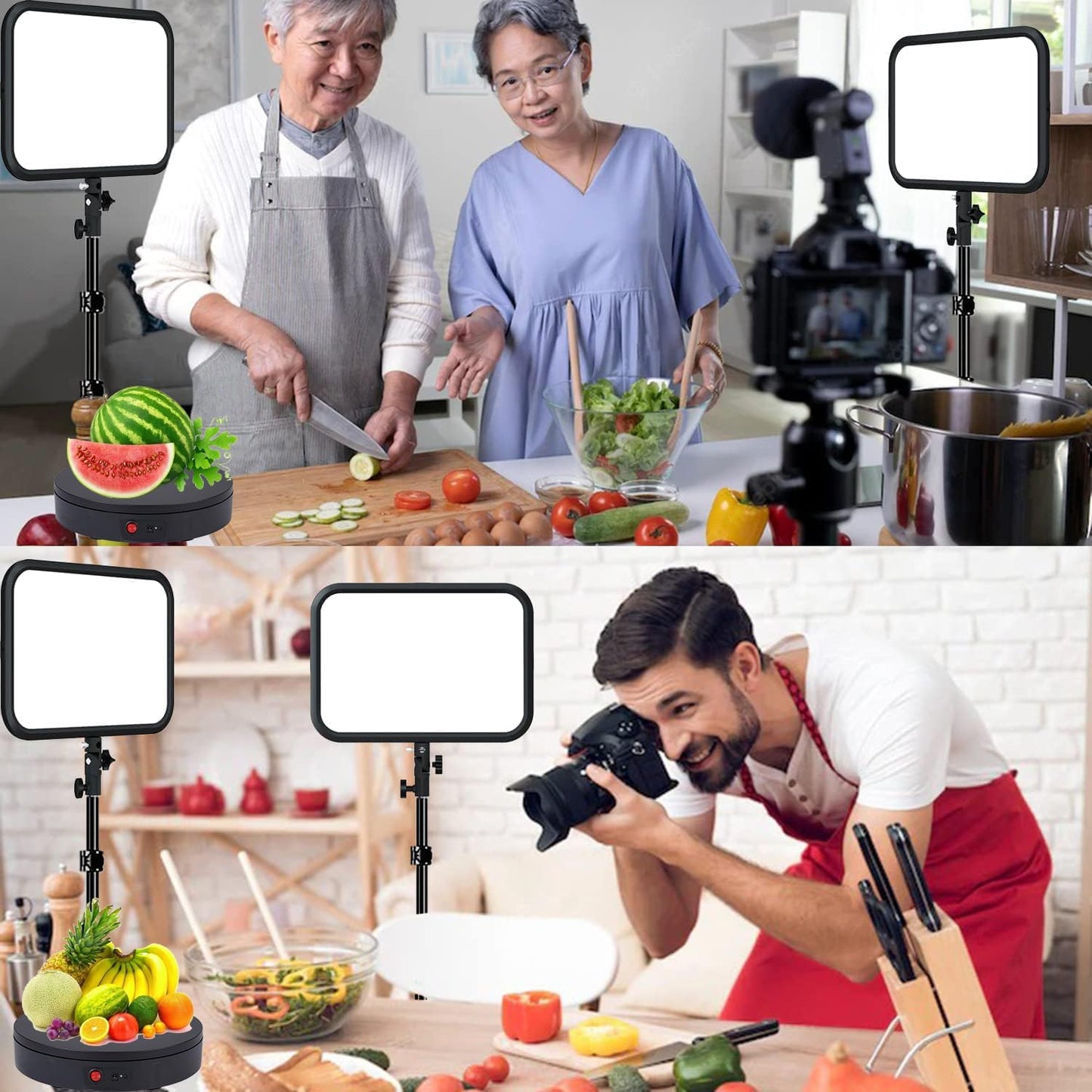 JAYEGT Motorized Rotating Display Stand ,330 Lbs Load ，360 Degree Electric Rotating Photography Turntable For Products Display，Video Show, Live Show，Remote Control+5 Colors Backgrounds (Black / 11.8inch / Rechargeable)