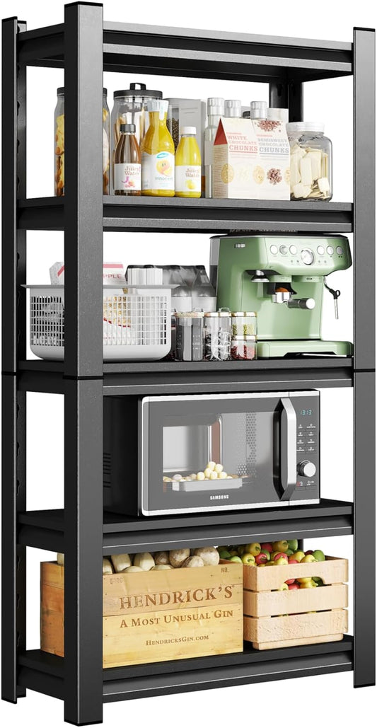 5-Tier Metal Storage Shelves,Adjustable Heavy Duty Shelving Units,Kitchen Shelves Organizer,2750 LBS,Standing Shelf for Pantry Garage Laundry Room (59" H*31.5" W*13.8" D)
