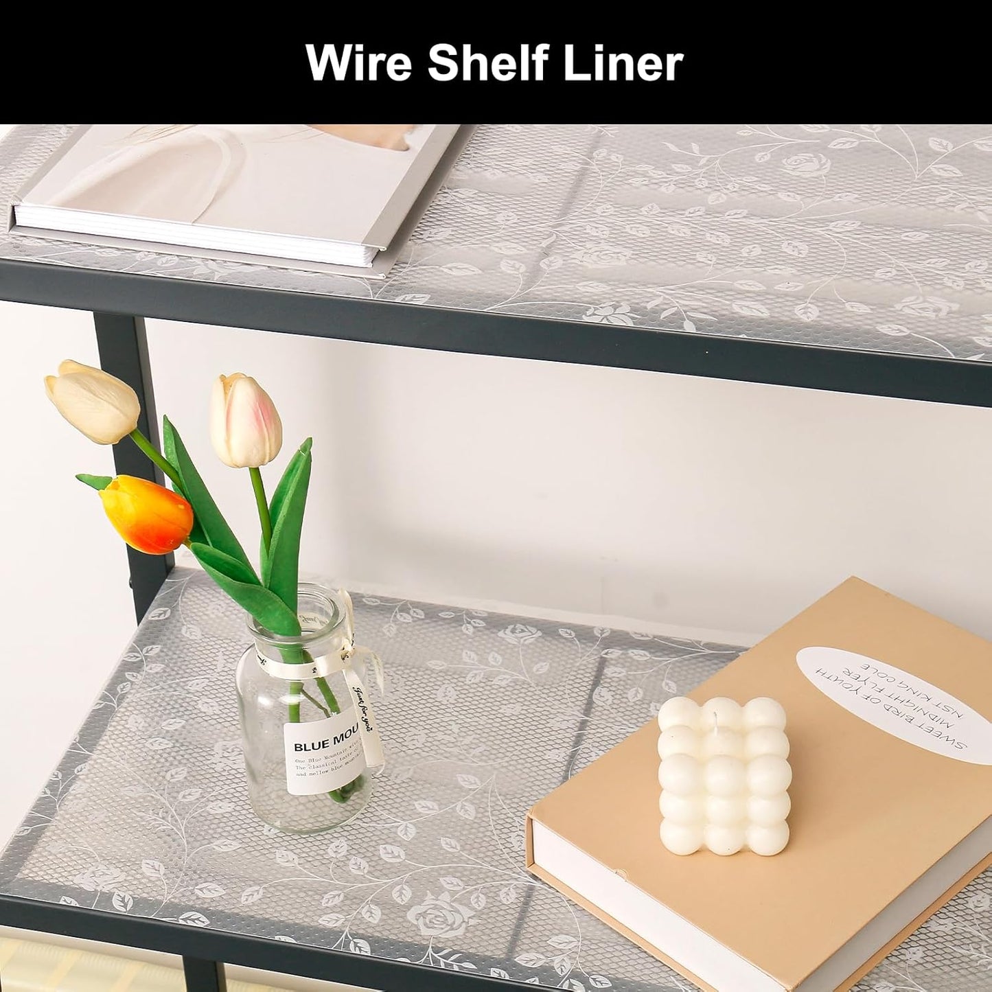 Cooyes Shelf Liner – Premium Non-Adhesive Cabinet & Drawer Liner for Kitchen – Waterproof Shelf Paper with Modern Pattern – Durable EVA Cabinet Mat – Easy to Cut （17.5" W x 78.7" L）
