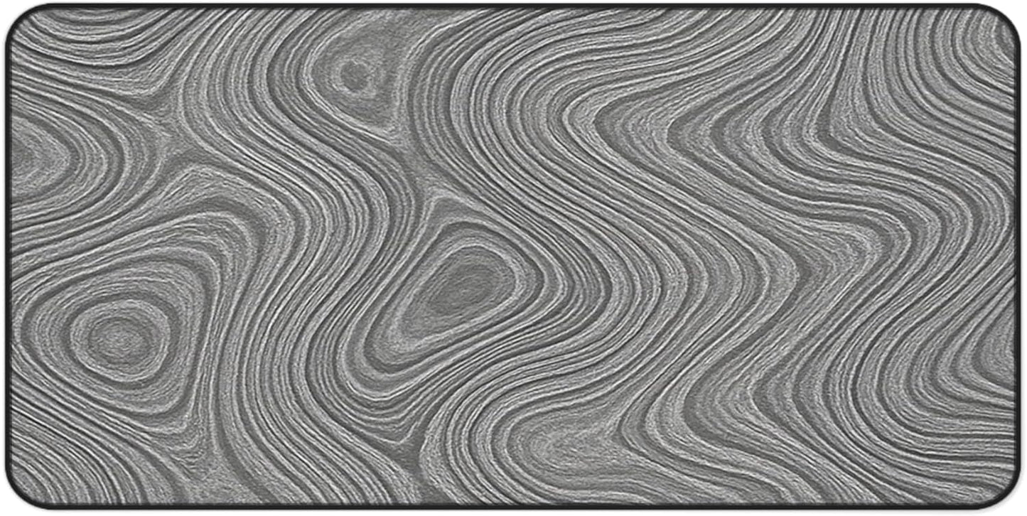 Brushed Metal Texture Desk Mat - Extended Mouse Pad & Desk Pad, Neoprene Surface, Non-Slip Rubber Base, Stitched Edges, Desk Protector for Keyboard & Mouse, Sizes 12x18/12x22/16x32 (Damascus, 16x32)