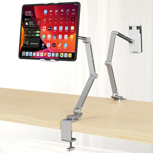 Houele Tablet Stand Holder, Adjustable Foldable Tablet Arm iPad Desk Mount with 360°Rotate Base, Phone Holder iPad Stand for Desk and Bed, Compatible with Tablets, Phones or Other 4-15.6" Device