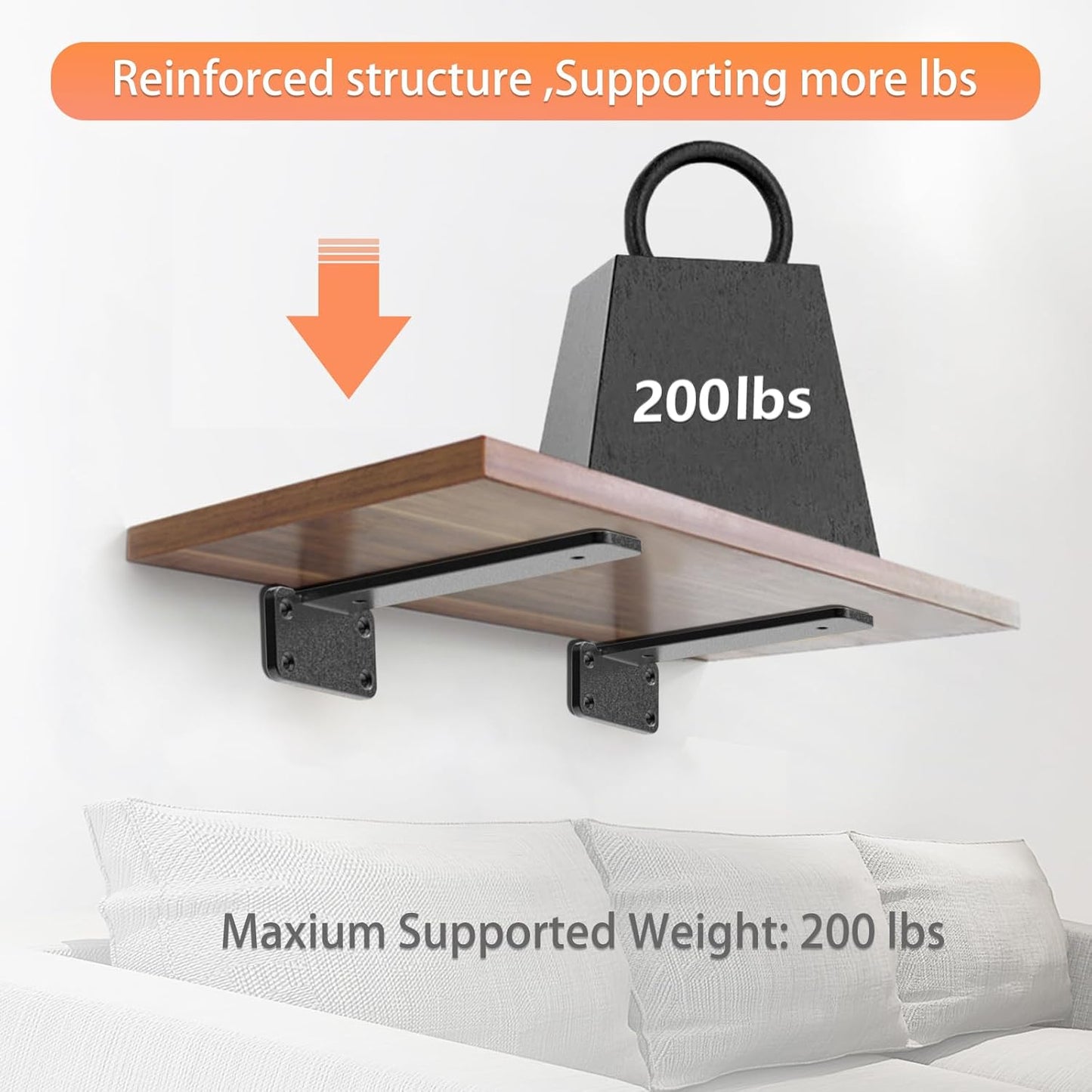 L Shelf Brackets10 inch, Black Heavy Duty Iron Shelf Brackets, Industrial Modern Floating Shelf Support for Wall Mount Shelves
