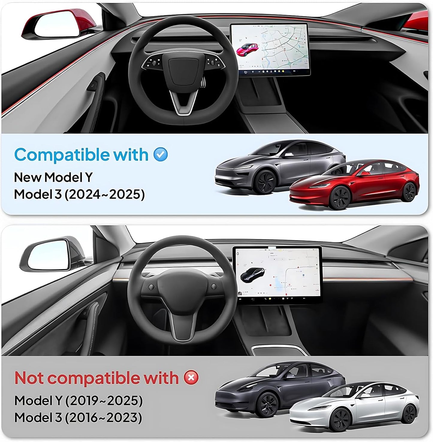 4PCS Upgraded Tesla Model Y Juniper (2025–2026) Accessories & Tesla Model 3 (2025 Highland) Accessories Center Console Organizer, Hidden Storage Box, Cup Holder, and Armrest Drawer Organizer