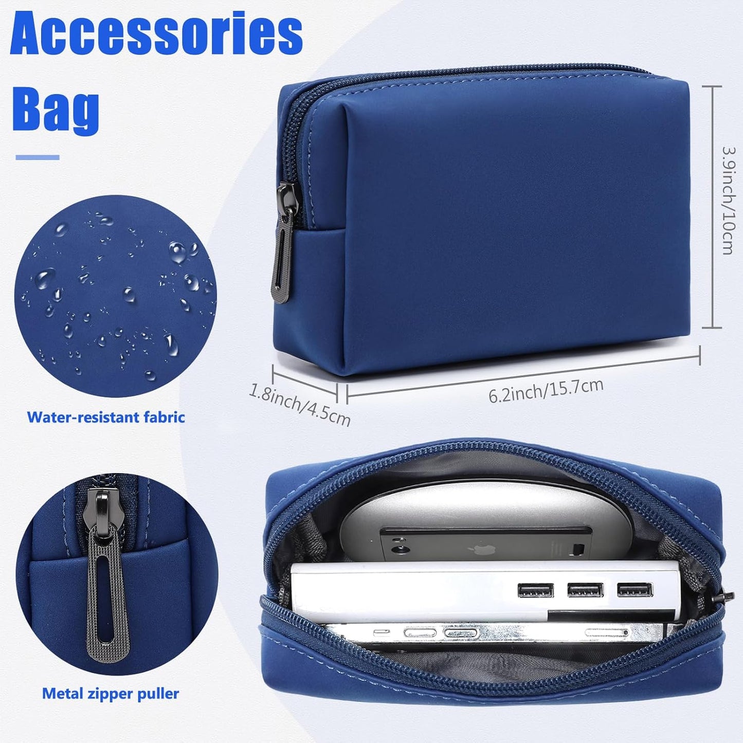HYZUO 13 Inch Laptop Sleeve Case with Stand for 2025-2018 MacBook Air 13 M4 M3 M2 M1, 2025-2016 MacBook Pro 13 M2 M1, 13" iPad Pro/Air, Surface Pro 11/10/9, XPS 13, with Pouch, Klein Blue