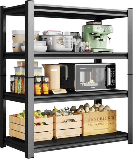 4-Tier Metal Storage Shelves,Adjustable Heavy Duty Shelving Units,Kitchen Shelves Organizer,2200 LBS,Standing Shelf for Pantry Garage Laundry Room (54" H*47.3" W*23.6" D)