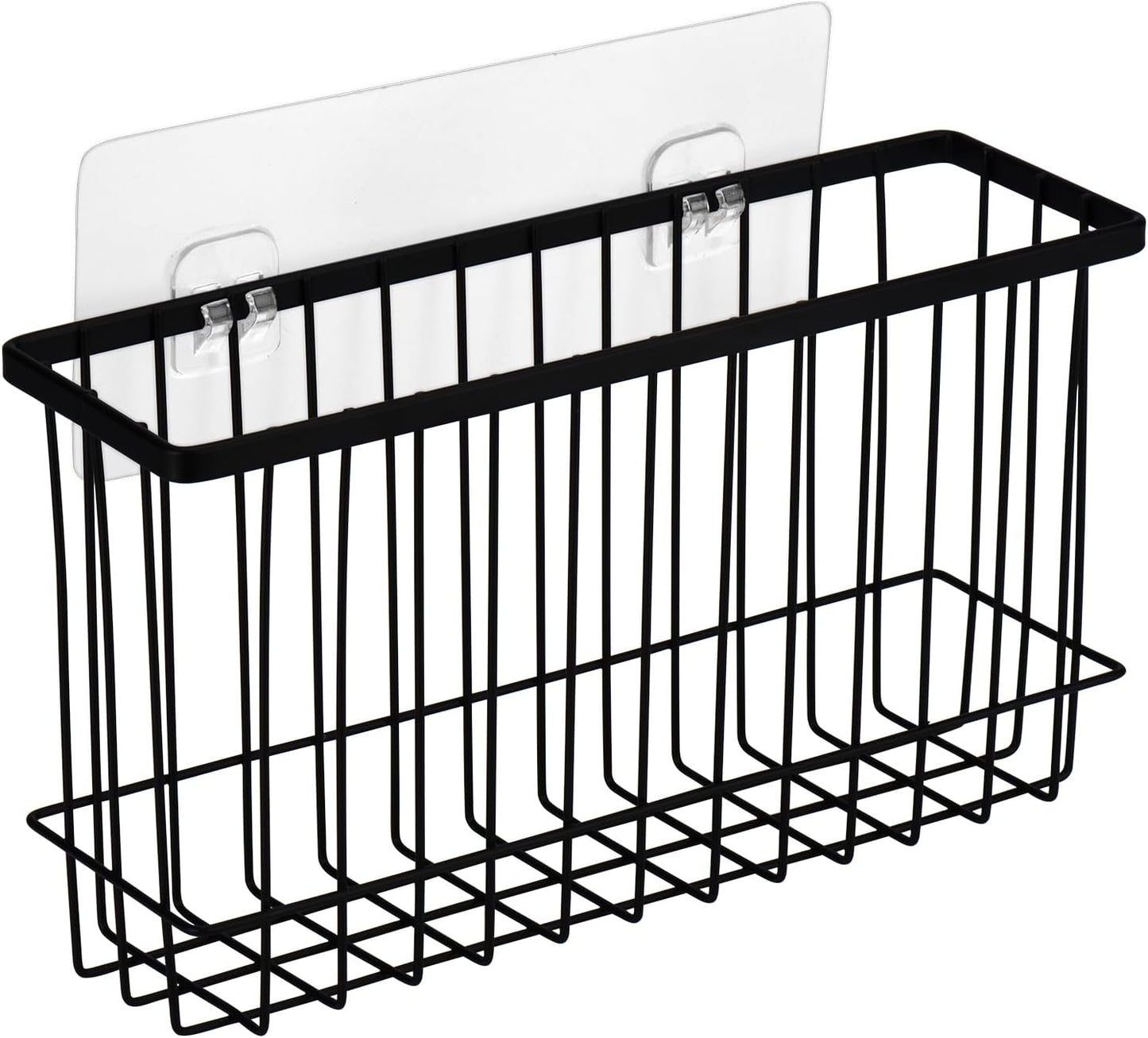 Toplife Wall Door Adhesive Kitchen Wrap Organizer Rack, No Drilling, Black