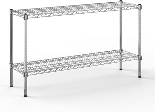 14" Deep x 48" Wide x 27" Height Wire Shelving Kit | 2-Tier | NSF Commercial Storage Rack Unit