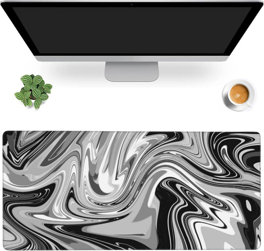 Desk Mat,Fluid Pattern Extended Gaming Mouse Pad,Large Non-Slip Rubber Base Mousepad with Stitched Edges,Waterproof Mouse Mat Desk Pad for Office Game Home 35.4x15.75 in