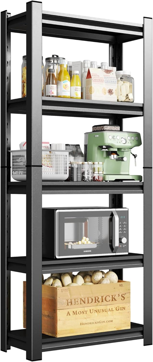 5-Tier Metal Storage Shelves,Adjustable Heavy Duty Shelving Units,Kitchen Shelves Organizer,2750 LBS,Standing Shelf for Pantry Garage Laundry Room (71" H*31.5" W*13.8" D)