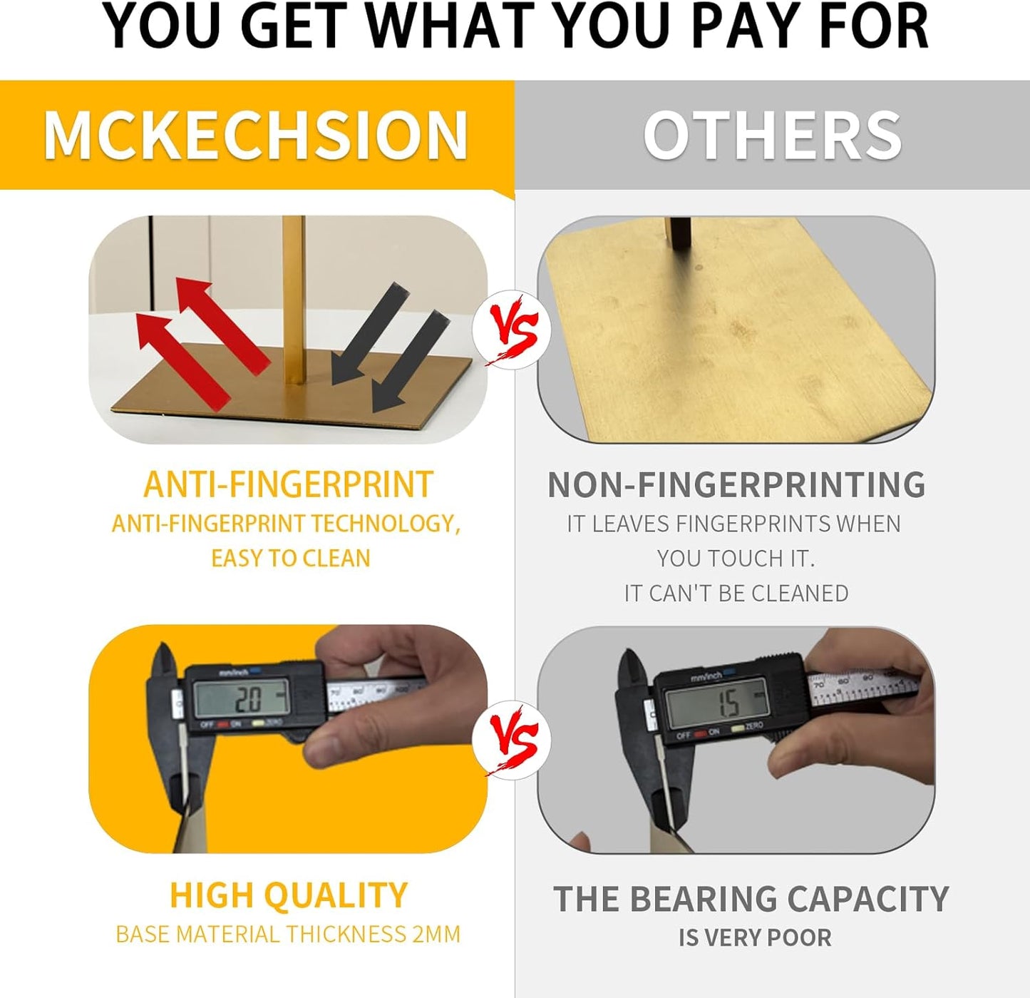 Display Stand Stainless Steel Jewelry Towers Bag Stand Tabletop Double Hook Hanging Jewelry Stands for Necklaces Organizer Stand Adjustable Height Home Store Boutique, Gold