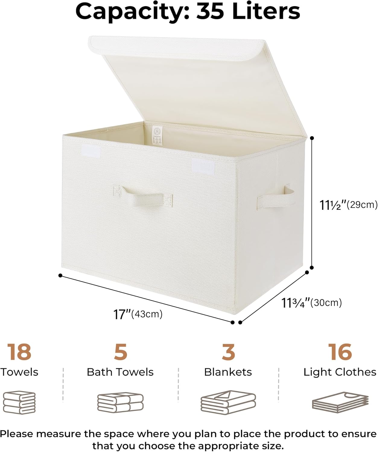 GRANNY SAYS Storage Boxes with Lids, Large Storage Bins with Lids, Decorative Box, Shelves Baskets, Clothes Storage and Organization, 2-Pack