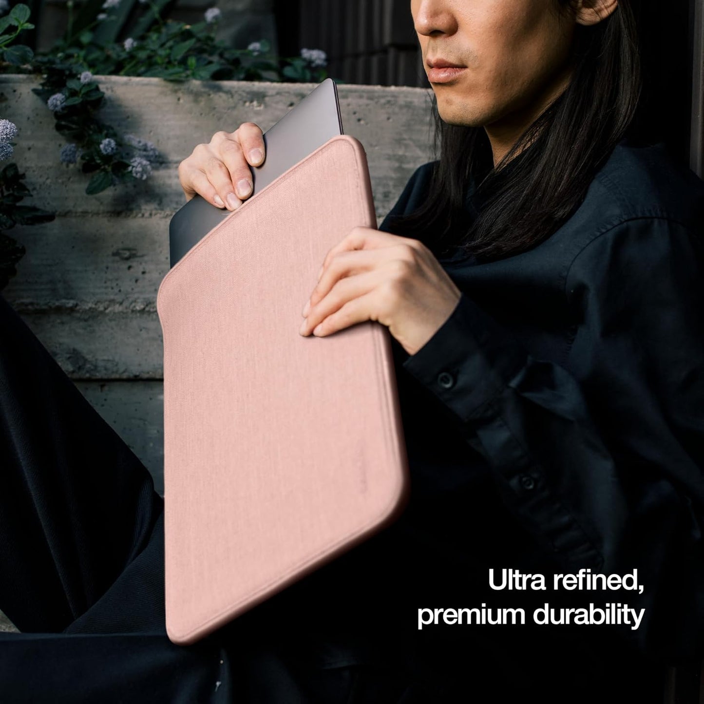 Incase ICON Sleeve with Woolenex - MacBook Air 13 inch Case - 2025, 2024, 2023, 2022, M4, M3, M2 - Fitted MacBook Case, Laptop Sleeve, Hard Cover, Durable, Lightweight - Blush Pink
