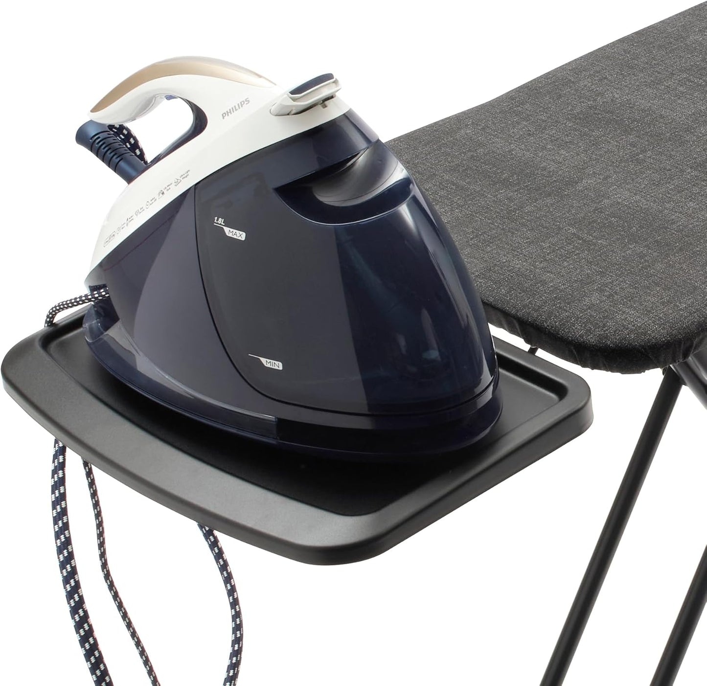Brabantia - Ironing Board C - Extra Large Steam Iron Rest - Adjustable in Height - Non-Slip Rubber Feet - Cotton Cover with Foam Layer - Foldable XL Unit - Denim Blue - 49 x 18 inches
