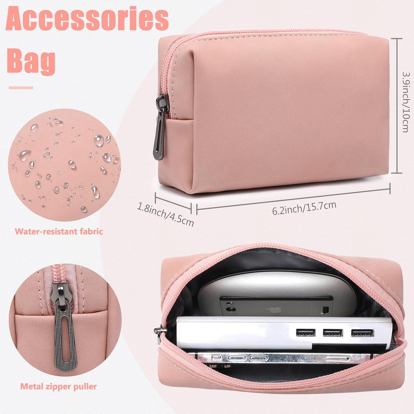 HYZUO 15 Inch Laptop Sleeve Case with Stand for MacBook Air 15 M4 A3241 M3 A3114 M2 A2941 2025-2023, 15" Surface Laptop 7/6/5/4, MacBook Pro 15 A1990 A1707 2019-2016, with Pouch, Pink