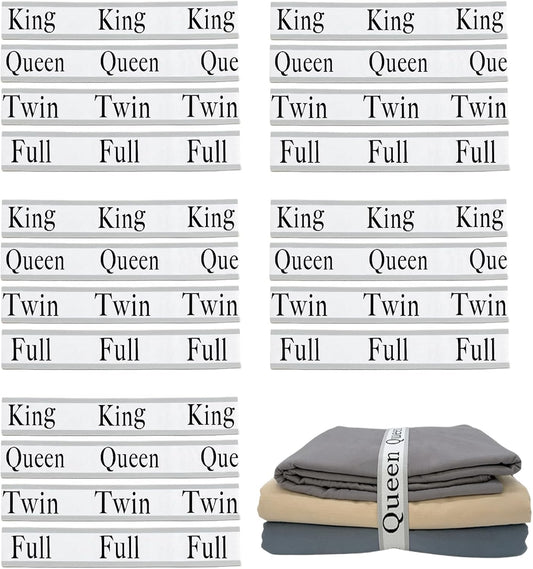 20 Pieces Bed Sheet Organizer Bands, Sheet Organizers and Storage Label Bands, Sheet Label for Bedding, Sheets Organizer for Closet,Sheet Keepers Linen Labels Bedding Bands (Grey, Mix 20Pcs)