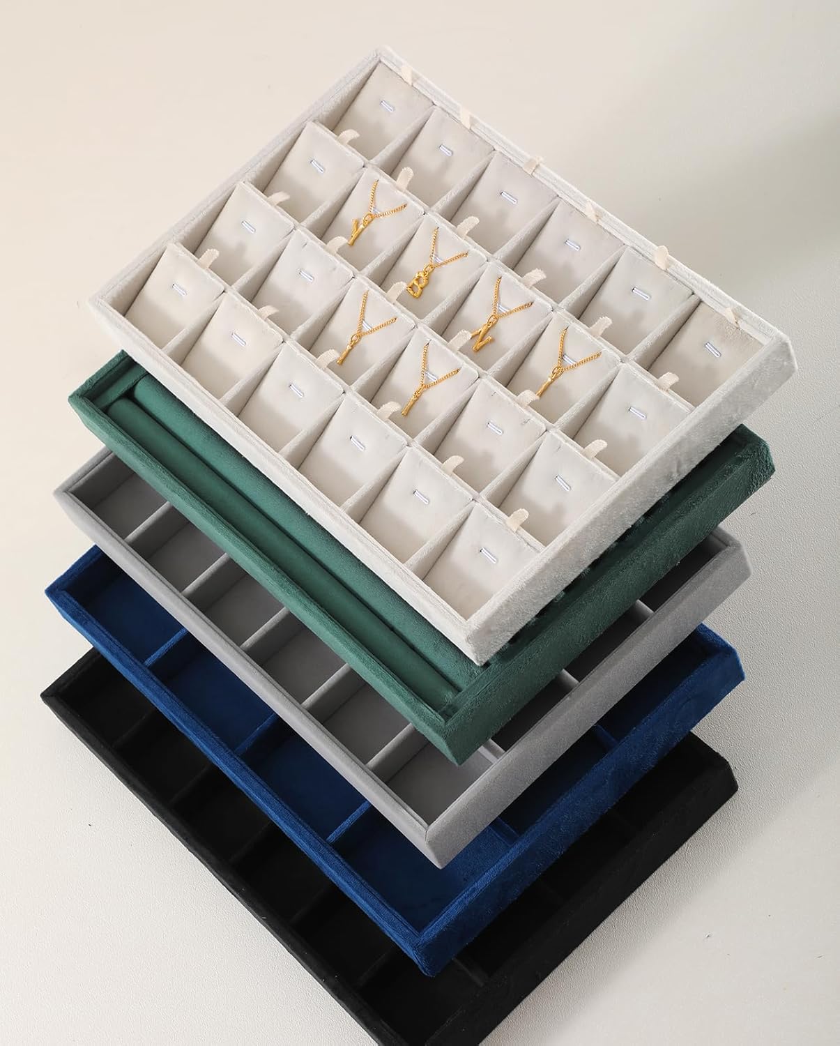 Necklace Storage Tray, Velvet Bracelet Display, Premium Jewelry Organizers,Luxury Bracelet Organizer,White Necklace Display