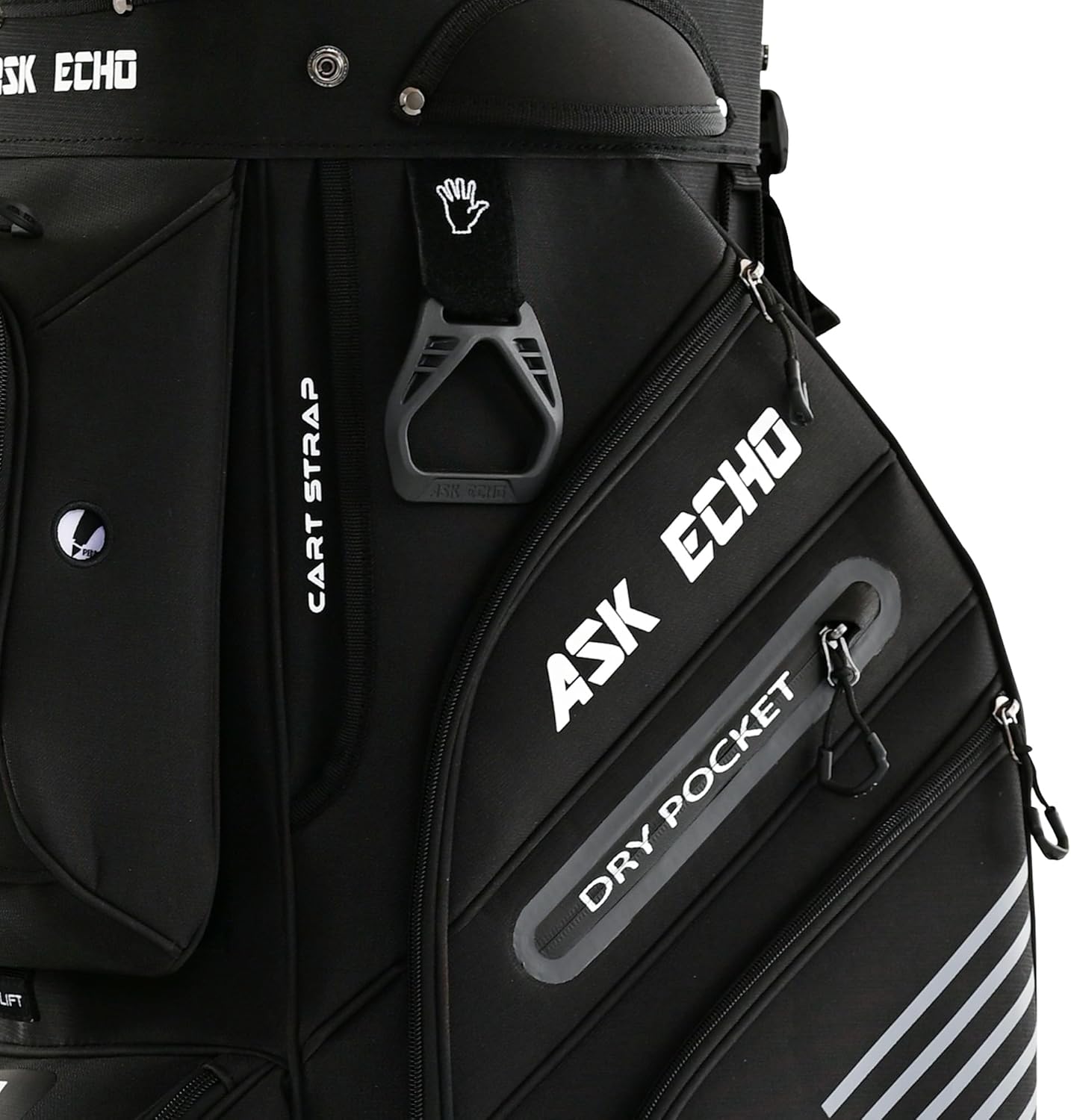 ASK ECHO 2024 T-Lock Golf Cart Bag with 14 Way Organizer Divider Top, Premium Cart Bag with Handles and Rain Cover, for Men