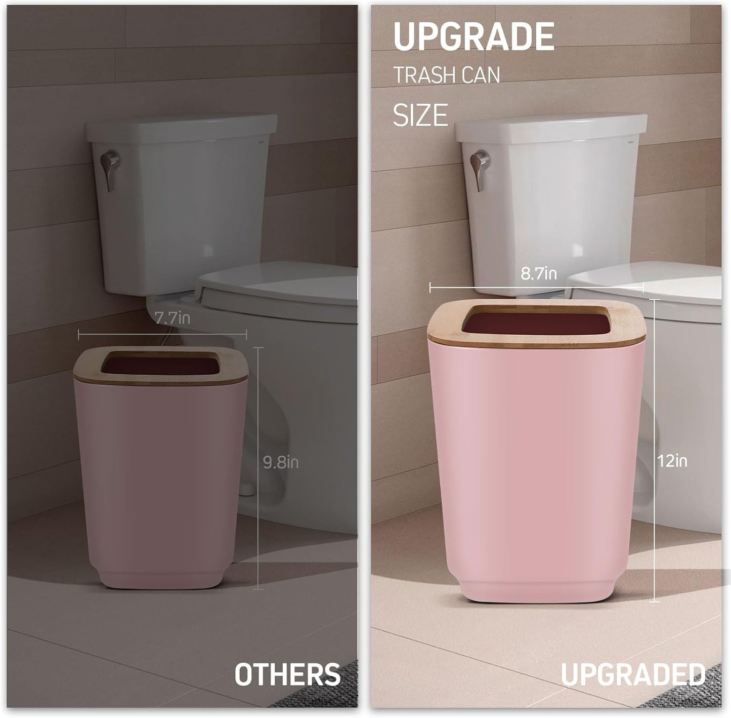 IMAVO Bathroom Accessories Set,Pink Bathroom Set,11 Pieces Bathroom Accessory Set,Trash Can for Bathroom Accessories Décor and Housewarming Gifts