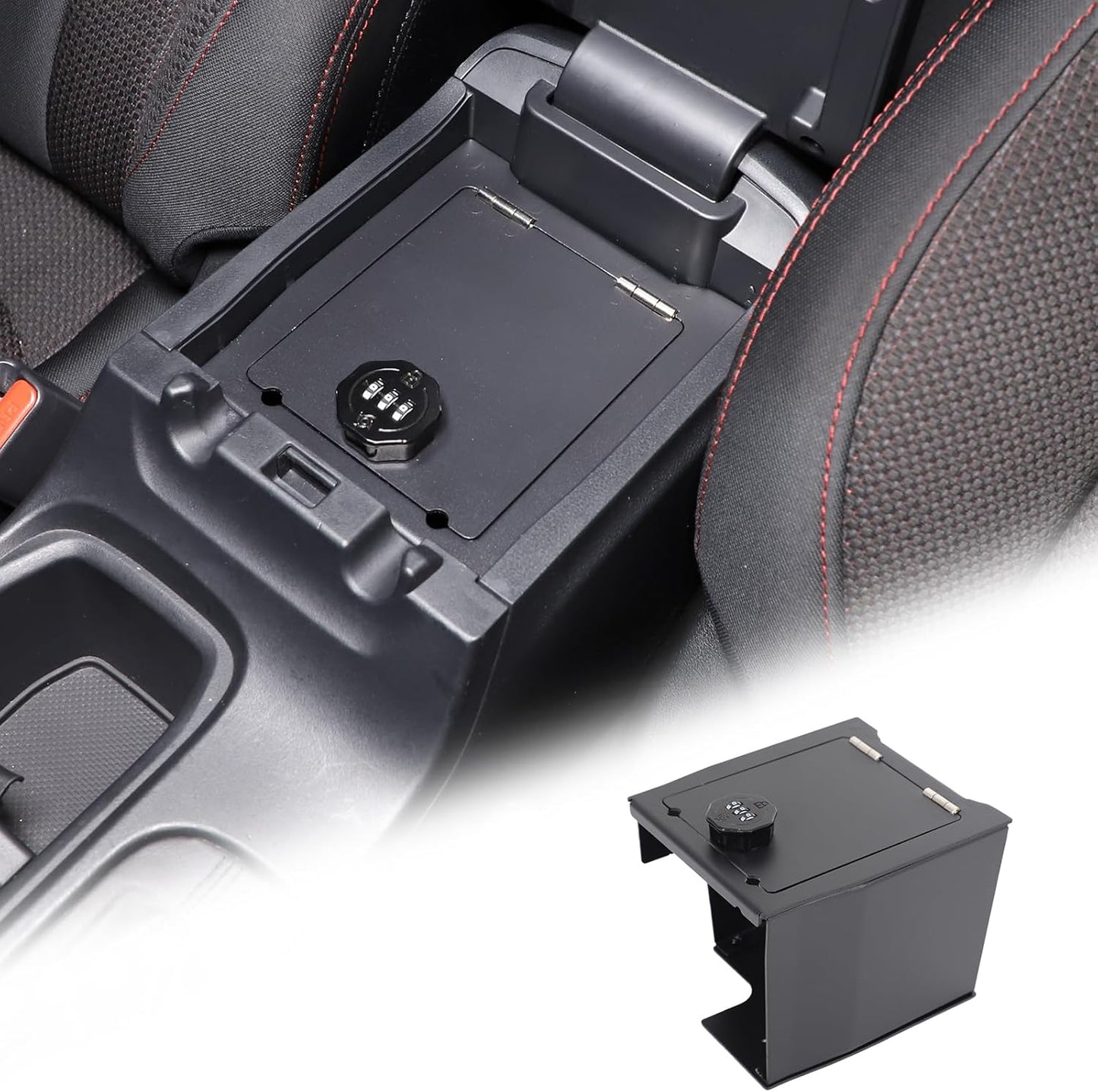 Center Console Lock Safe Box Compatible with Subaru WRX/Levorg 2022-2025, Aluminum Alloy Armrest Security Organizer Tray Vault with 3 Digit Combo Password Interior Accessories