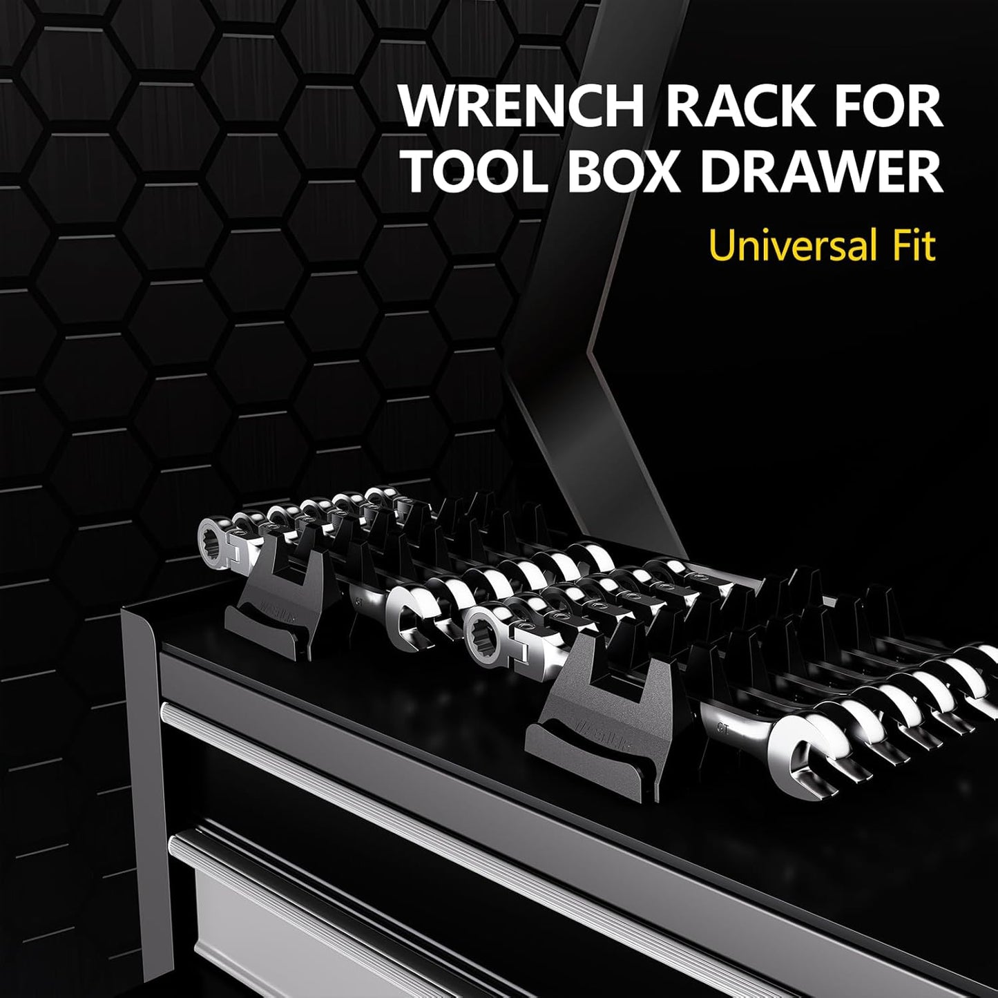 12PCS Magnetic Modular Wrench Organizer Set - Tool Drawer Storage Rack with Metric & SAE Labels, Wrench Holder with Magnet, Perfect Tool Gift for Men, father, boyfriend, DIYers & Mechanics (Red)