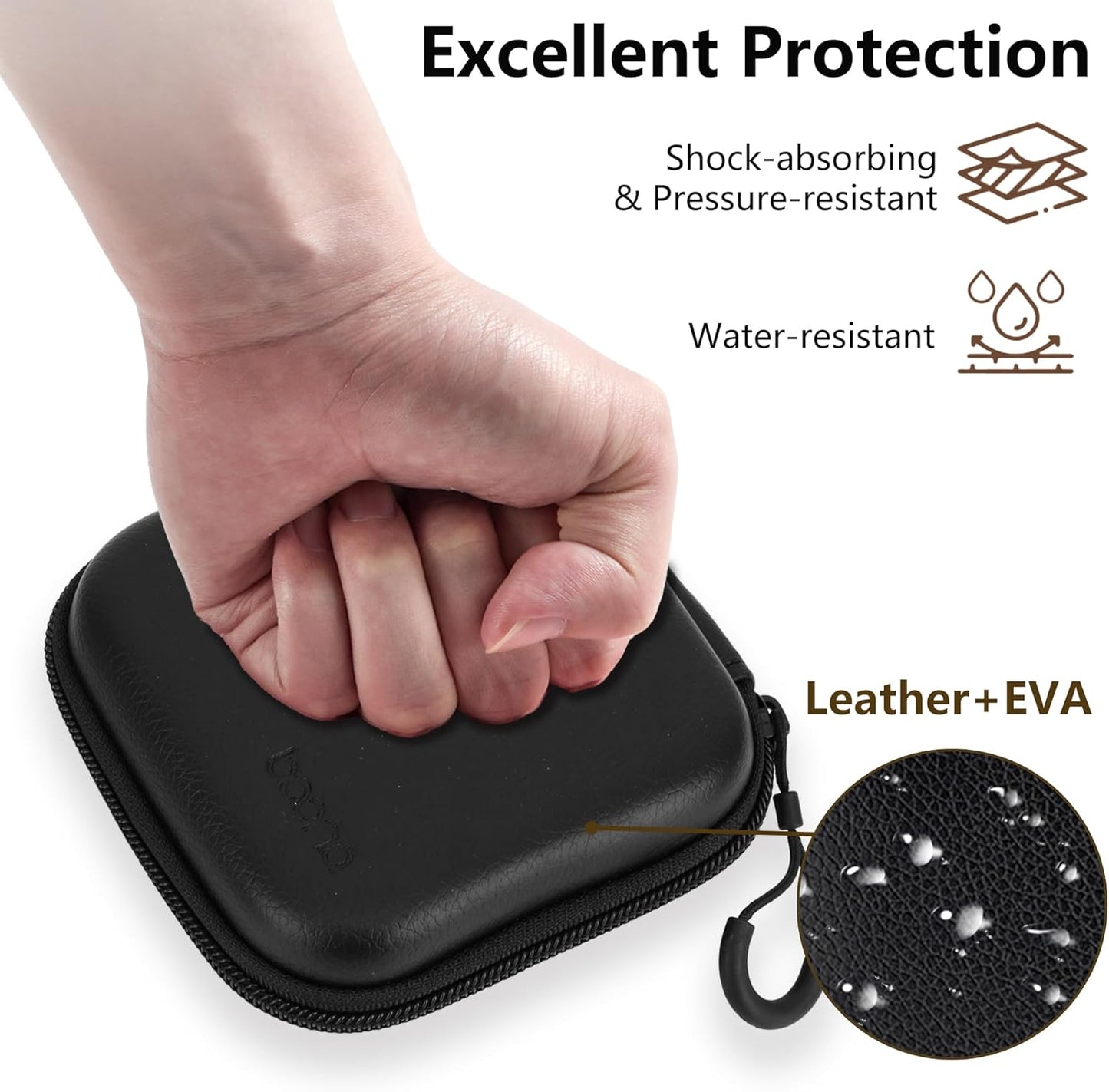 Charger Case for Macbook, Portable Tech Electronic Organizer Bag, Travel Storage Pouch for Laptop Accessories, MacBook Power Adapter, Charging Cords, USB Drives, Power Bank (Black, M)