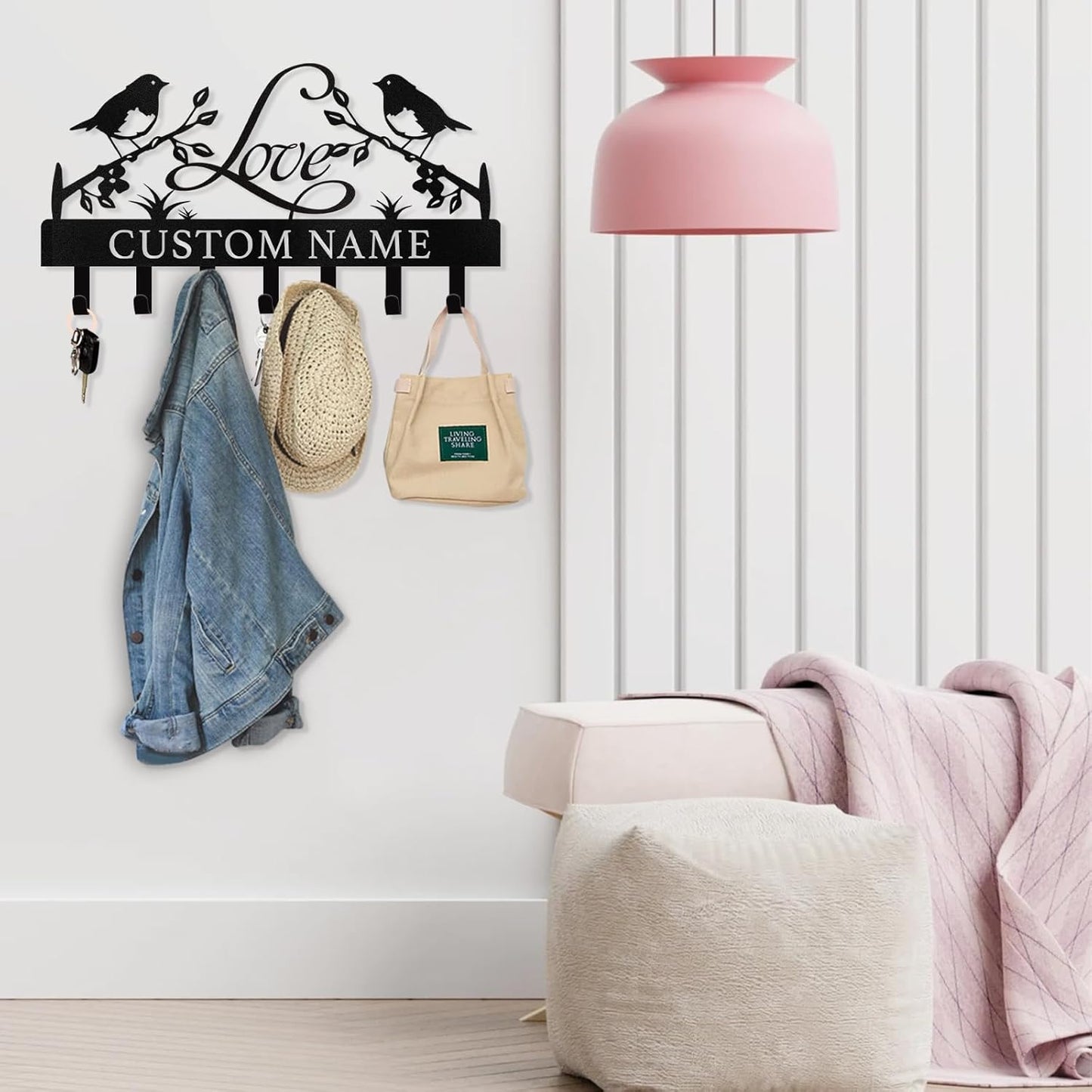 Personalized Key Holder Wall Mount - Key Holder for Wall, Custom Name Key Rack, Metal Key Holder Hooks Organizer, Wedding Housewarming Gift, Key Hanger Decor for Entryway, Hallway, Bedroom