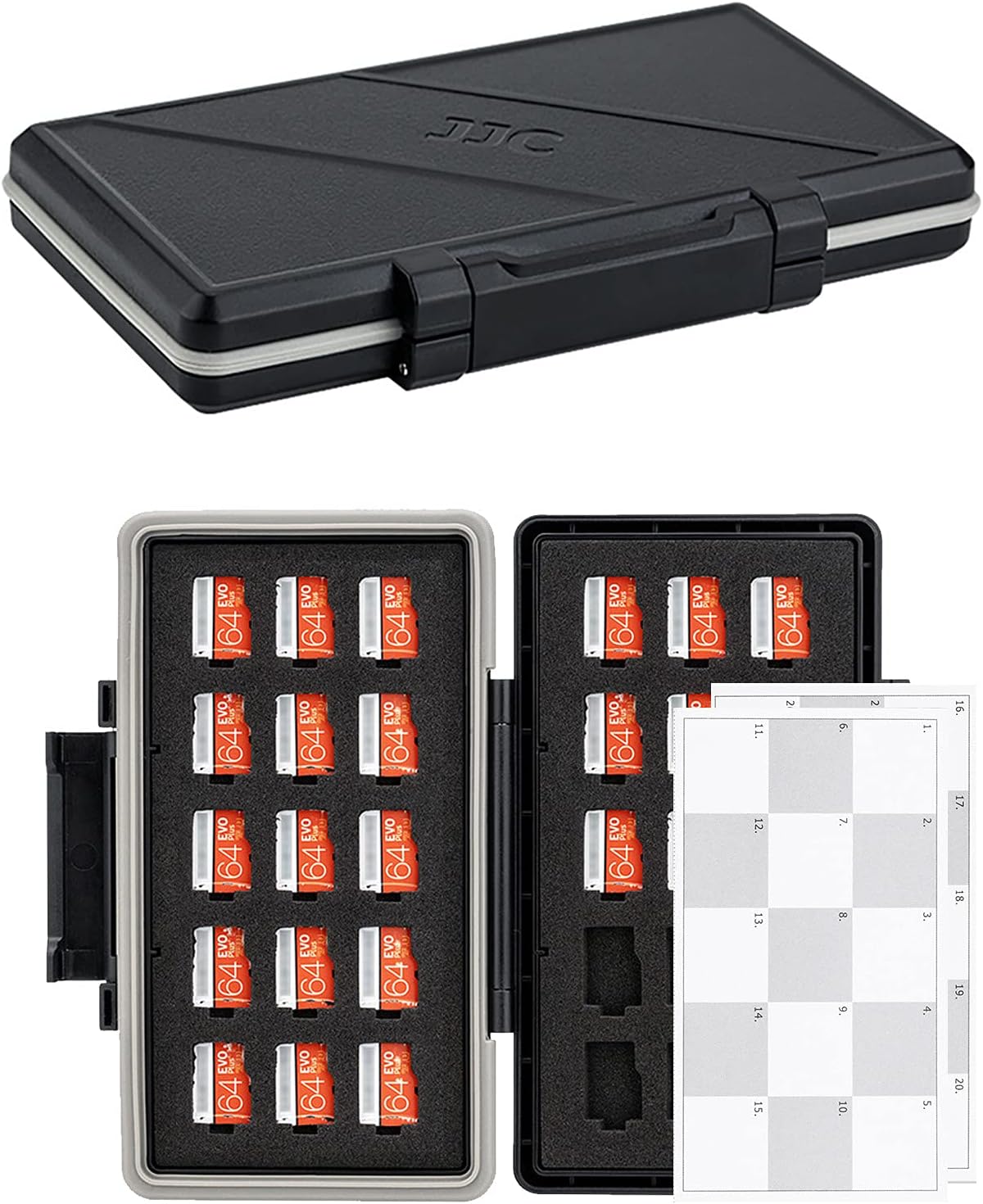 30 Slots Micro SD Card Case with Index Label, Water Resistant & Shockproof Micro SD Card Holder, Compact MicroSDHC/MicroSDXC/Micro SD Card Organizer Storage