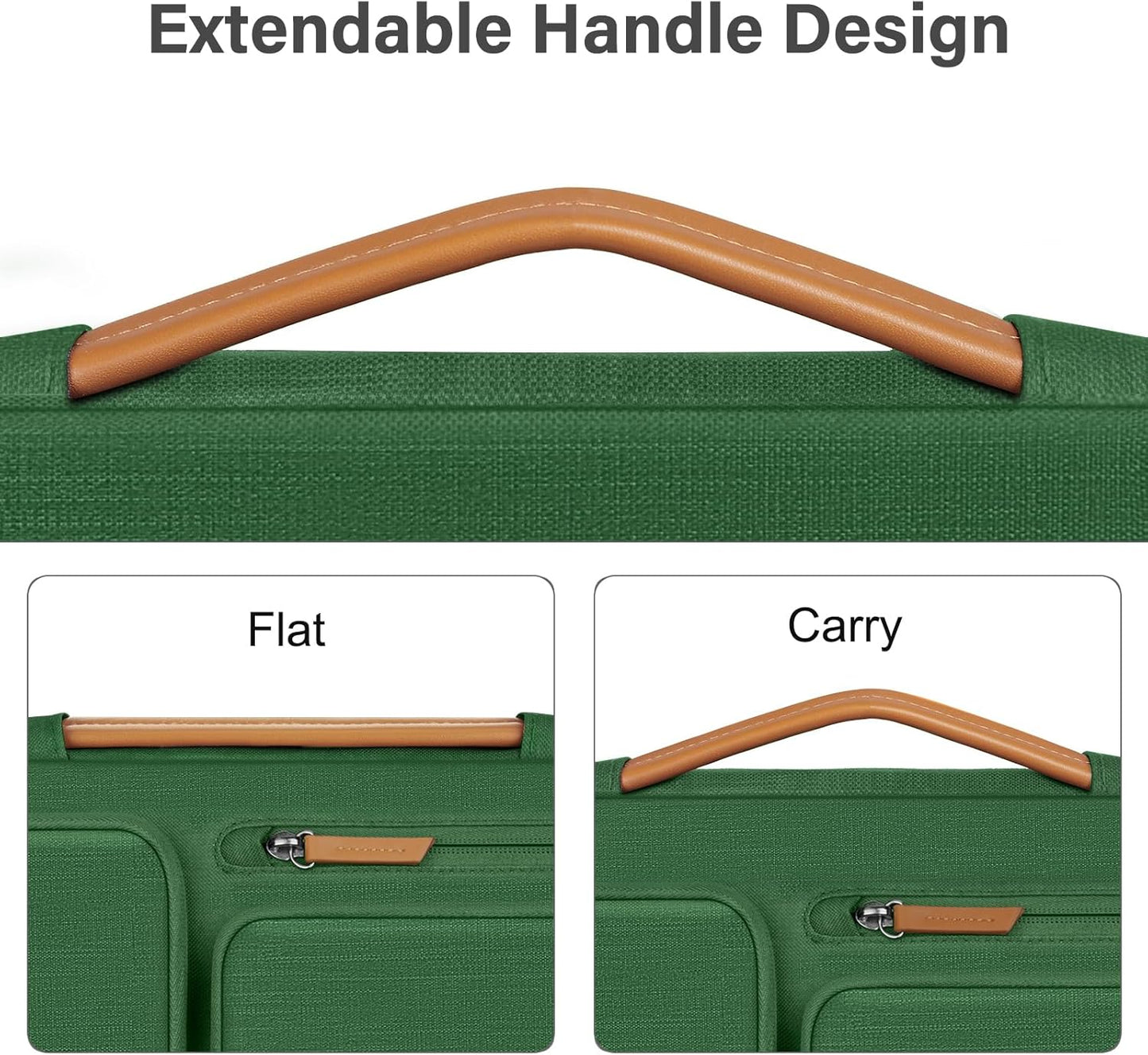 MOSISO 360 Protective Laptop Case 16 inch, 15-15.6 inch Laptop Sleeve Compatible with MacBook Pro 16, HP, Acer, Dell, Lenovo, ASUS, Side Open Carrying Case with 4 Zipper Pockets&Handle, Jungle Green