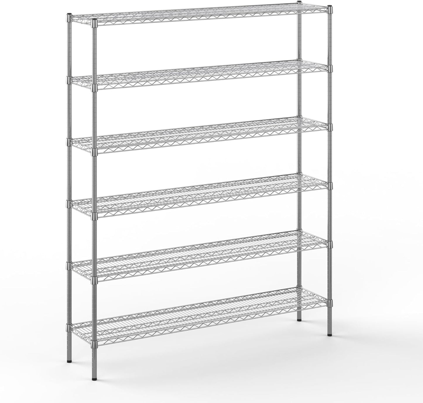 14" Deep x 60" Wide x 74" Height Wire Shelving Kit | 6-Tier | NSF Commercial Storage Rack Unit