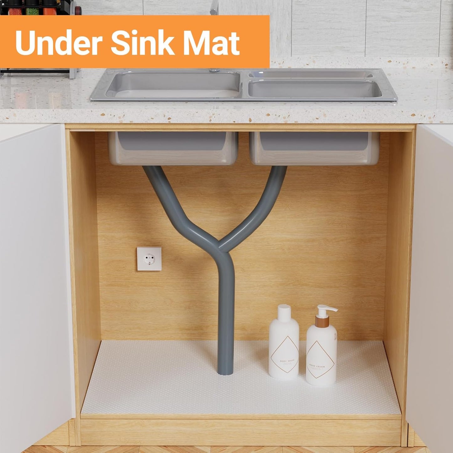 FLPMIX Shelf Liner 24 inch Wide - Waterproof Cabinets Liners, Non Adhesive, Easy to Cut Under Sink Mat Liners for Kitchens Drawer, Shelves, 24 X 300Inch White