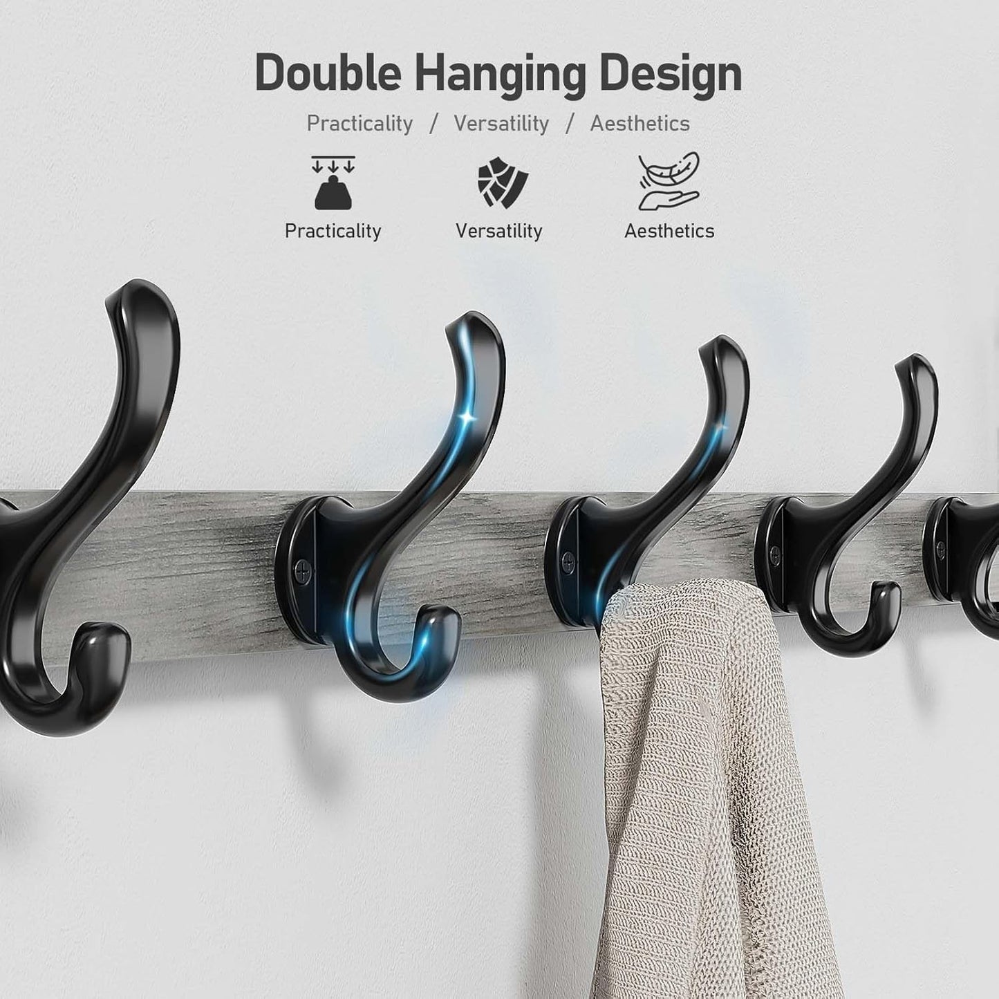 Tatub 29" Rustic Coat Rack Wall Mount with Shelf, Heavy Duty Wall Hooks with Shelf, Entryway Rustic Hat Rack Wall Coat Hangers for Living Room, Hallway, Kitchen