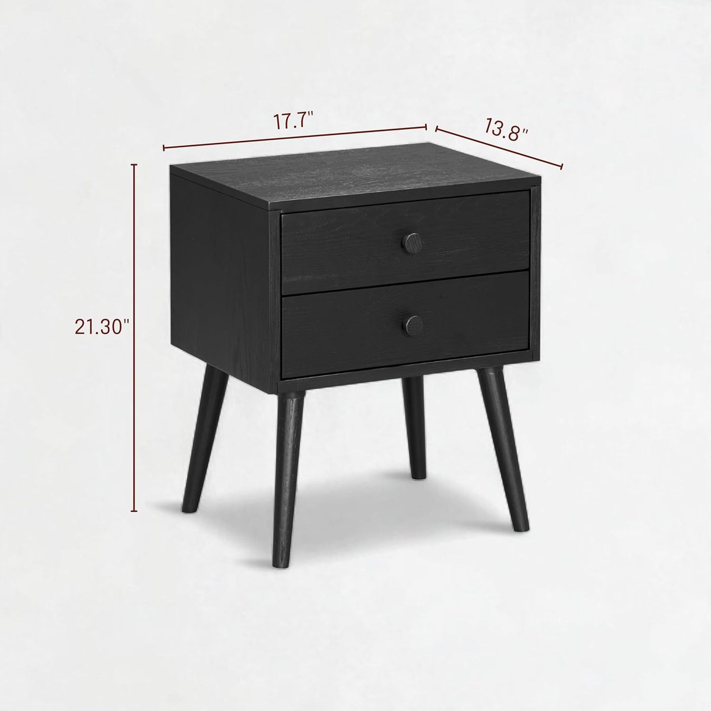 NTC Lux Nightstand with 2 Drawers, Featuring Adaptable Design, 150 lbs Load Capacity, Water-Resistant, Elevate Your Space, Easy Assembly - Burnt Black