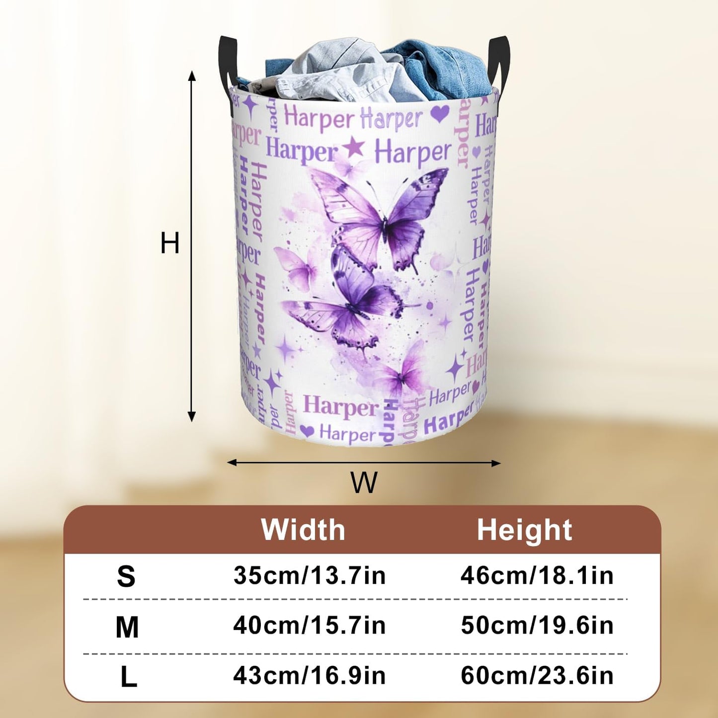 Custom Name Laundry Hamper, Personalized Laundry Baskets with Name for Boys Girls Women Men, Customized Collapsible Dirty Clothes Hamper Easy Storage Gifts for Bedroom Bathroom Living Room