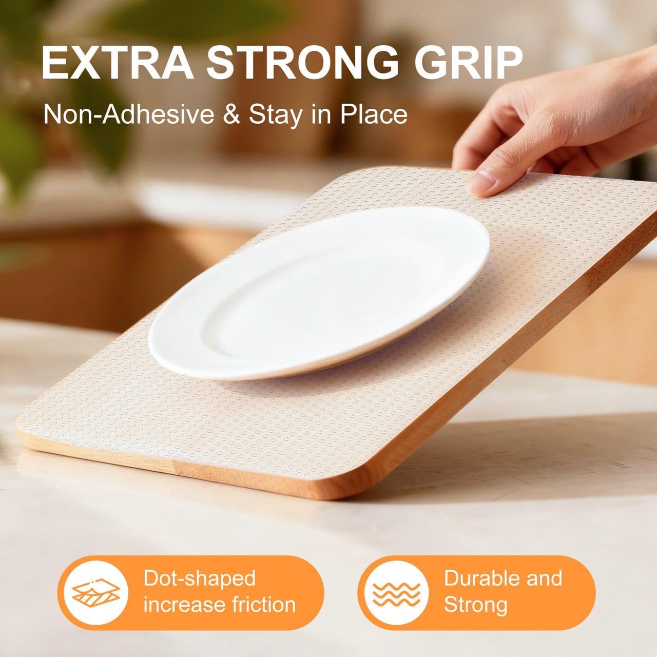 FEXIA Shelf Liner 20 Inch x 20 FT Clear Non Slip Waterproof Cabinet and Drawer Liner for Kitchen Cabinet Refrigerator Pantry Closet Durable Non Adhesive