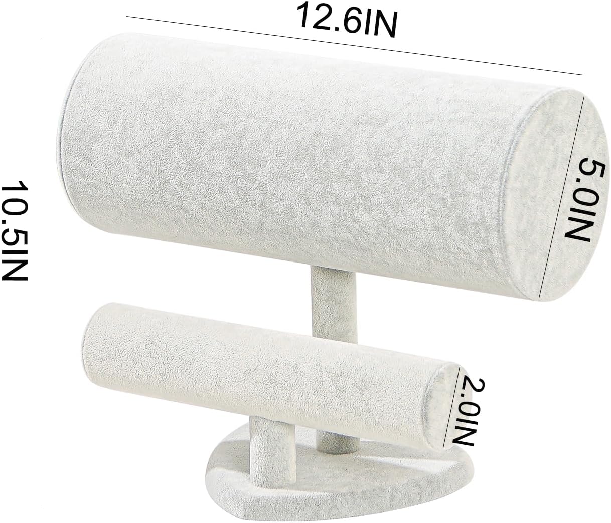 Coward Multi-use Headband Holder Stand, Scrunchie Hairband Organize Rack, Two Layer Bracelet Jewelry Display Holder Stand for Women Girls (Gray Beige velvet)