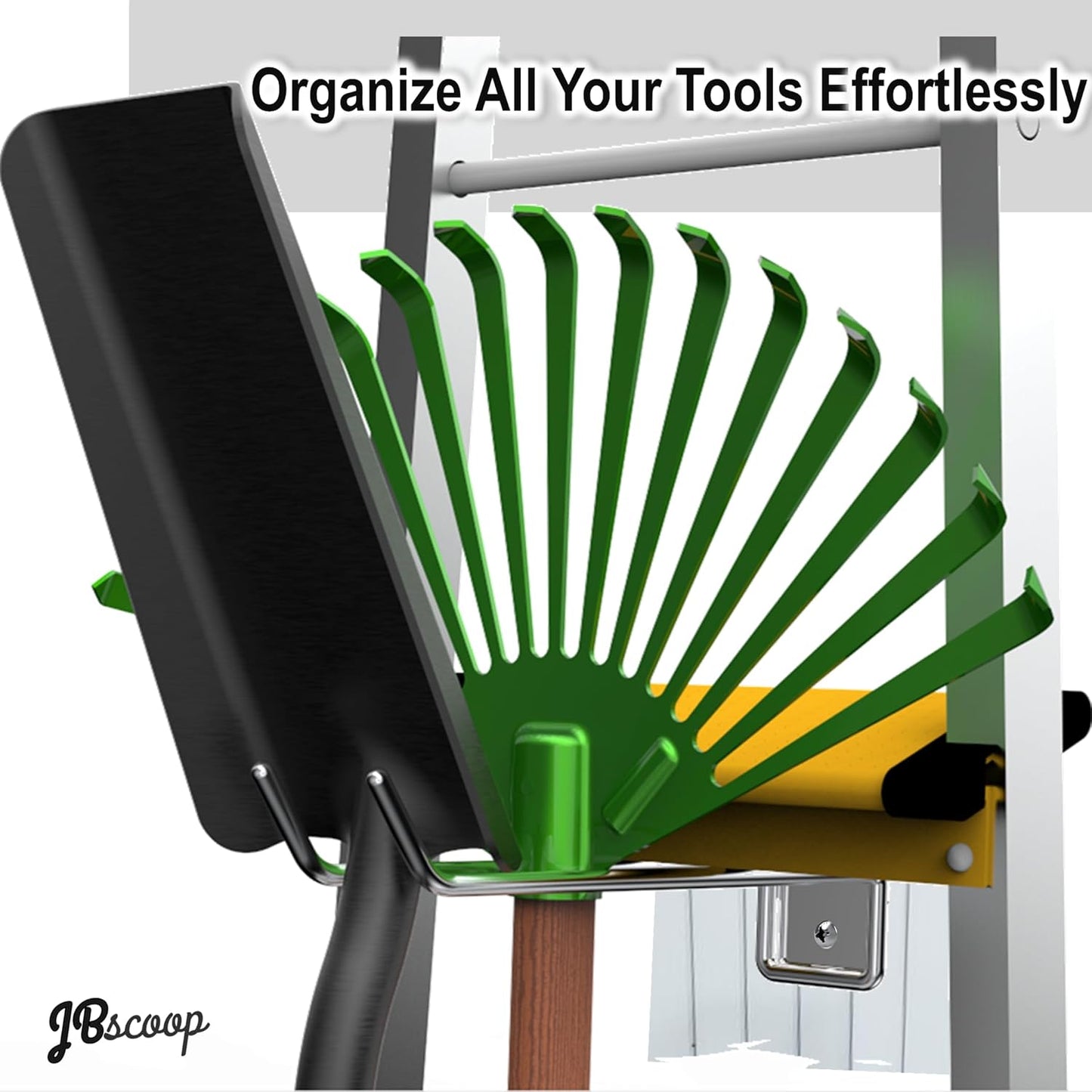 JBscoop Stainless Steel 304 Garage Hooks, Heavy Duty Organizer & Wall Mount Hanger Rack for Tools, Equipment, and More, Rust-Resistant & Durable