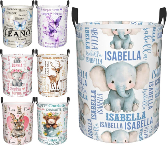 Custom Name Laundry Hamper, Personalized Laundry Baskets with Name for Boys Girls Women Men, Customized Collapsible Dirty Clothes Hamper Easy Storage Gifts for Bedroom Bathroom Living Room