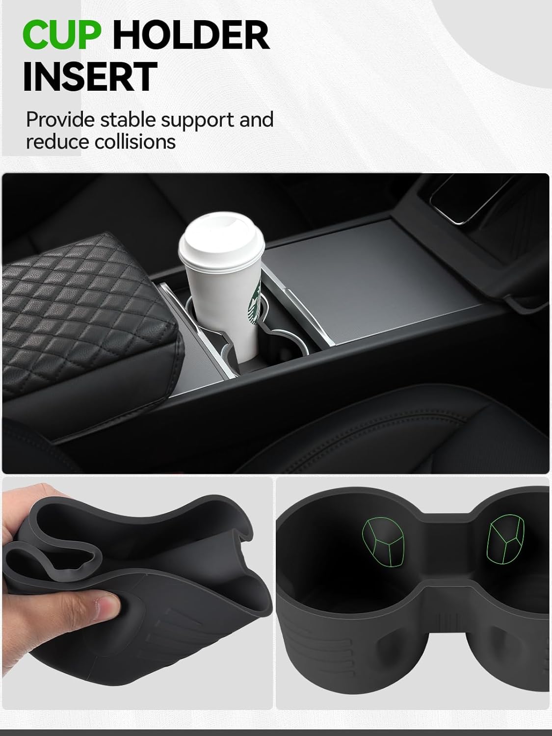 7PCS Center Console Organizer Tray for 2024 2025 Tesla Model 3 Accessories, Armrest Hidden Storage Box Cup Holder Charger Pad for Tesla Model 3 Highland